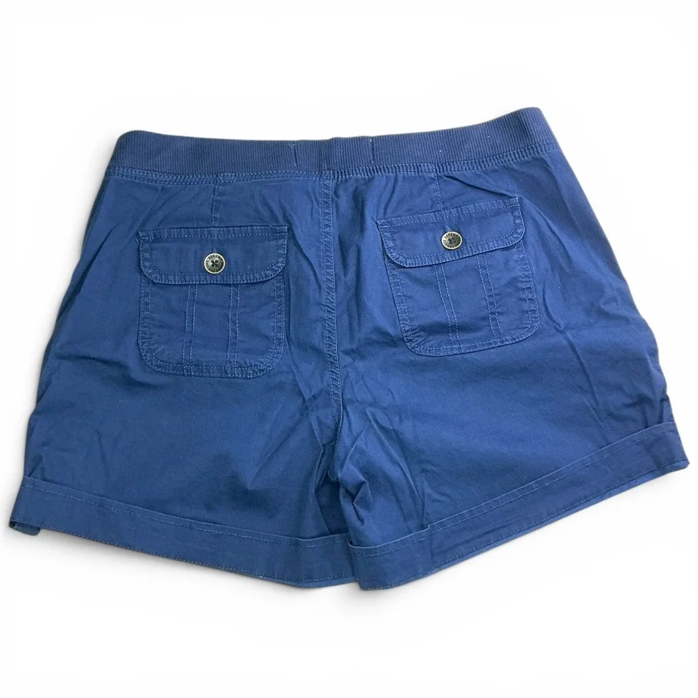 Sonoma Blue Utility Cargo Shorts Womens 10 Elastic Waist Drawstring Cuffed